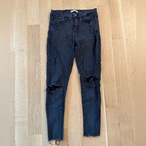 Pull&Bear Ripped Black Skinny Jeans